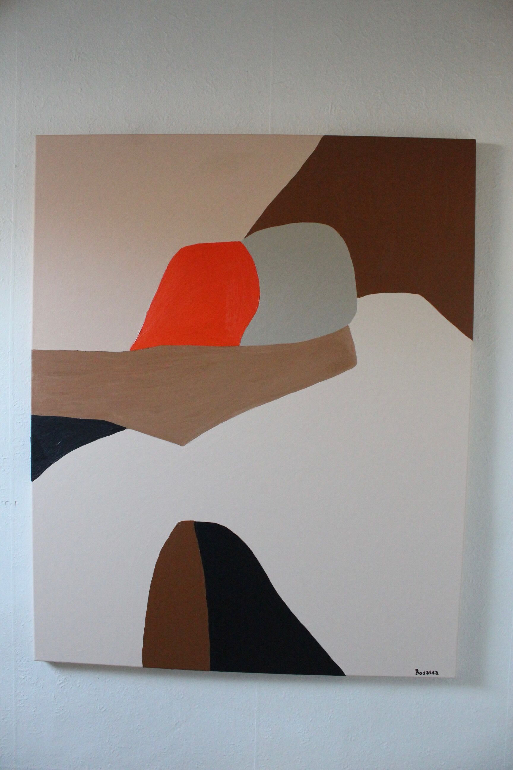 Abstract minimalist couple "in your arms" 100x80cm