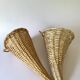 Hanging basket, woven wicker cornucopia