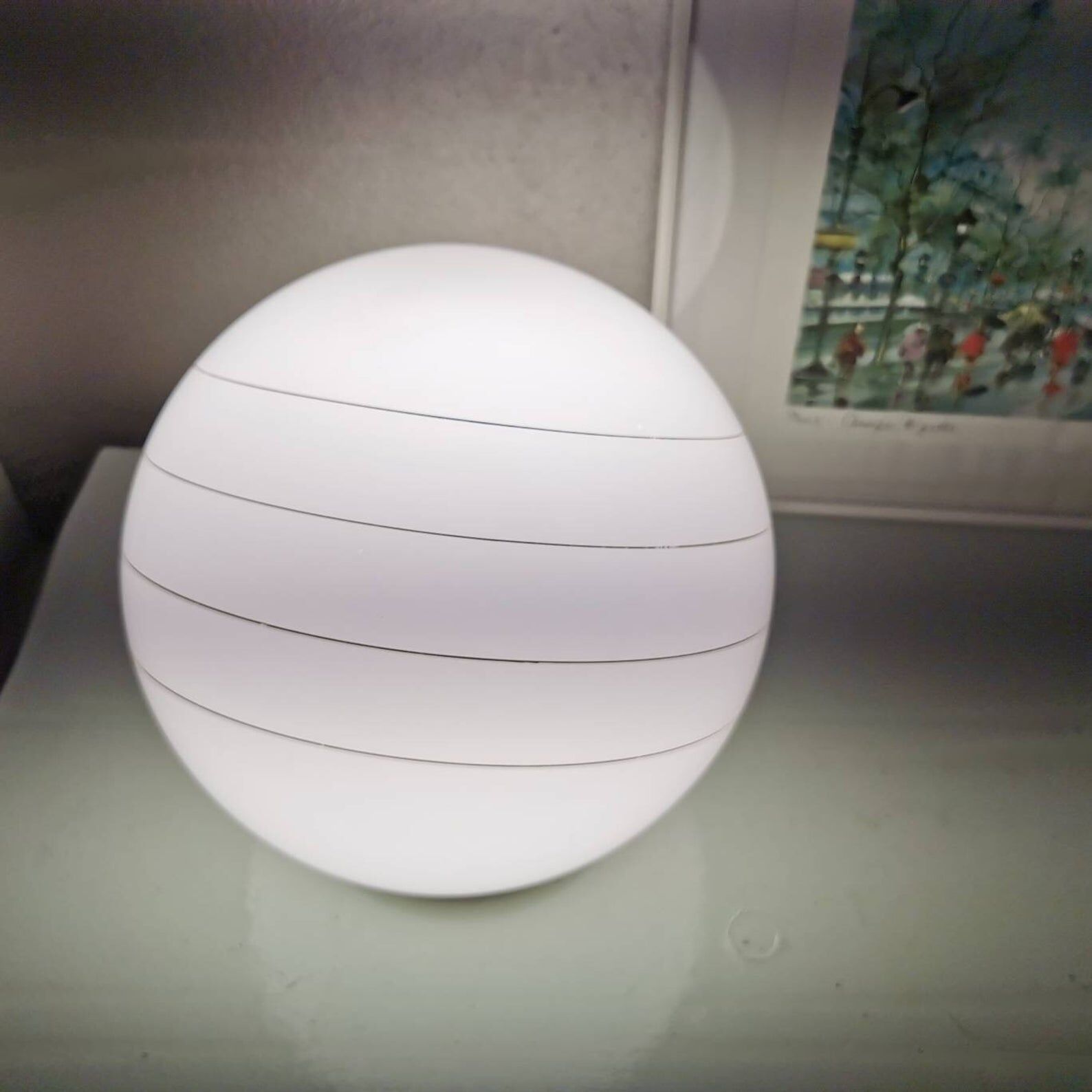 Vintage glass globe lamp 1980