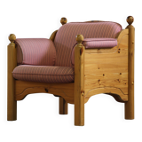 Vintage mid-century Danish pine lounge chair, 1970s