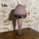 Mushroom lamp Le Verre Français in pink marbled glass
