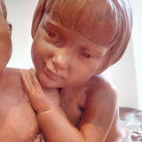 Bust trio of children terracotta of Sorgel