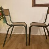 2 vintage school chairs