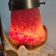 Brass articulated lamp with glass paste signed art of France.