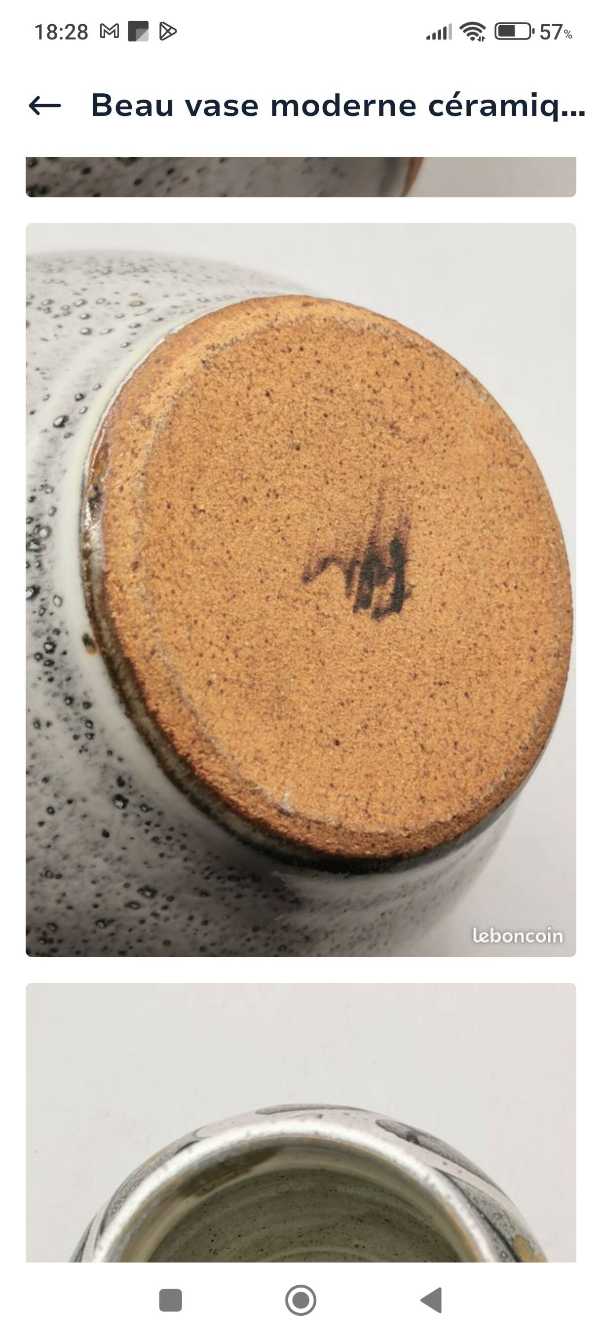 Glazed ceramic vase signed