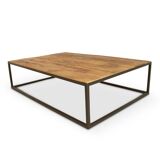 Minimalist Table in Iron and Recycled Oak