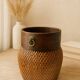 Early 20th century Chinese grain basket made of woven willow
