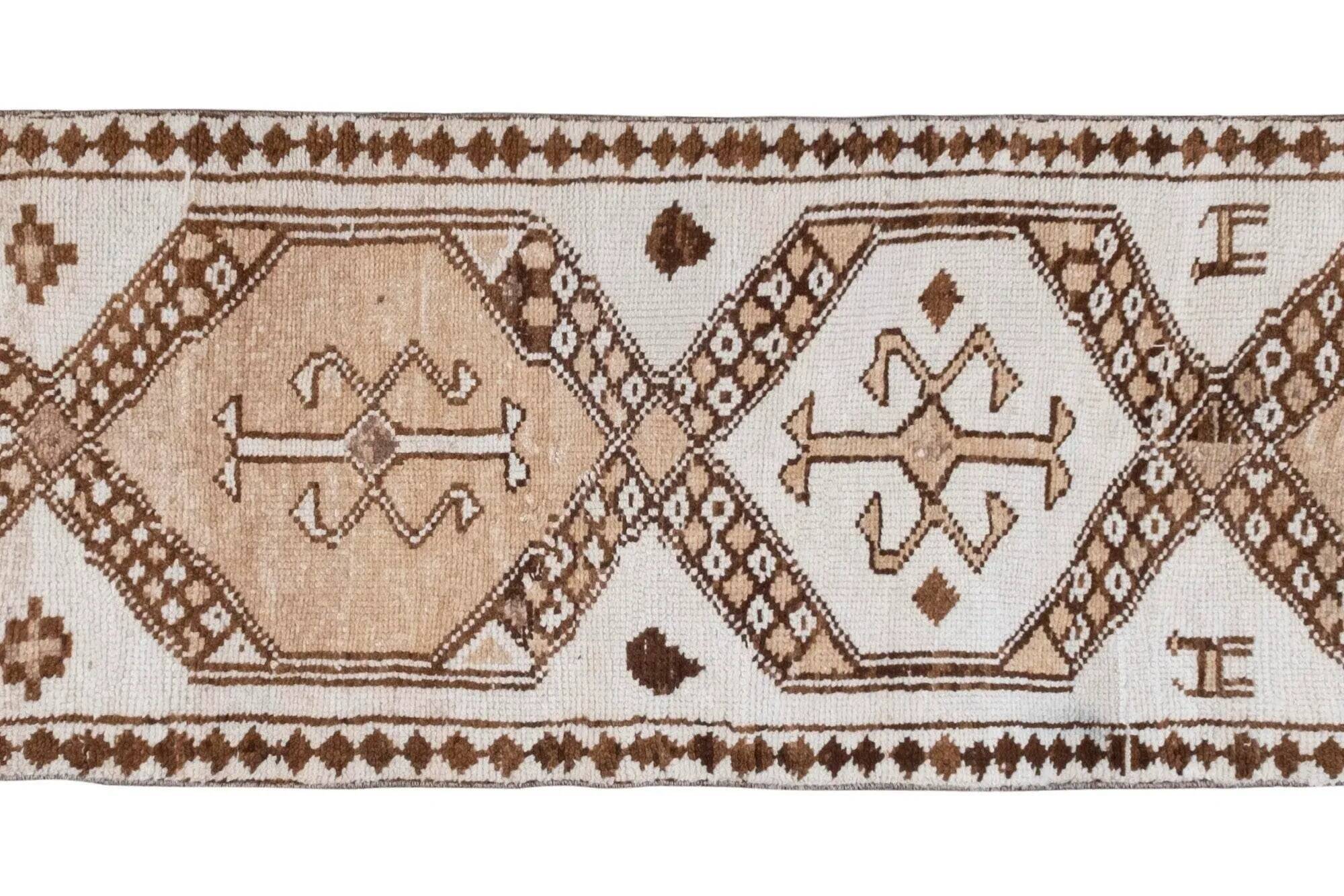 Vintage Turkish hallway rug 83x350 cm