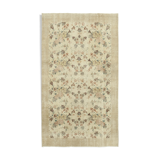 Handwoven anatolian beige rug 140 cm x 243 cm