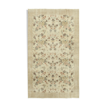 Handwoven anatolian beige rug 140 cm x 243 cm