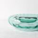 Cendrier en verre soufflé vintage teal, cendrier italien des années 50 / années 70