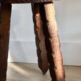 Vintage rustic solid wood tripod stool
