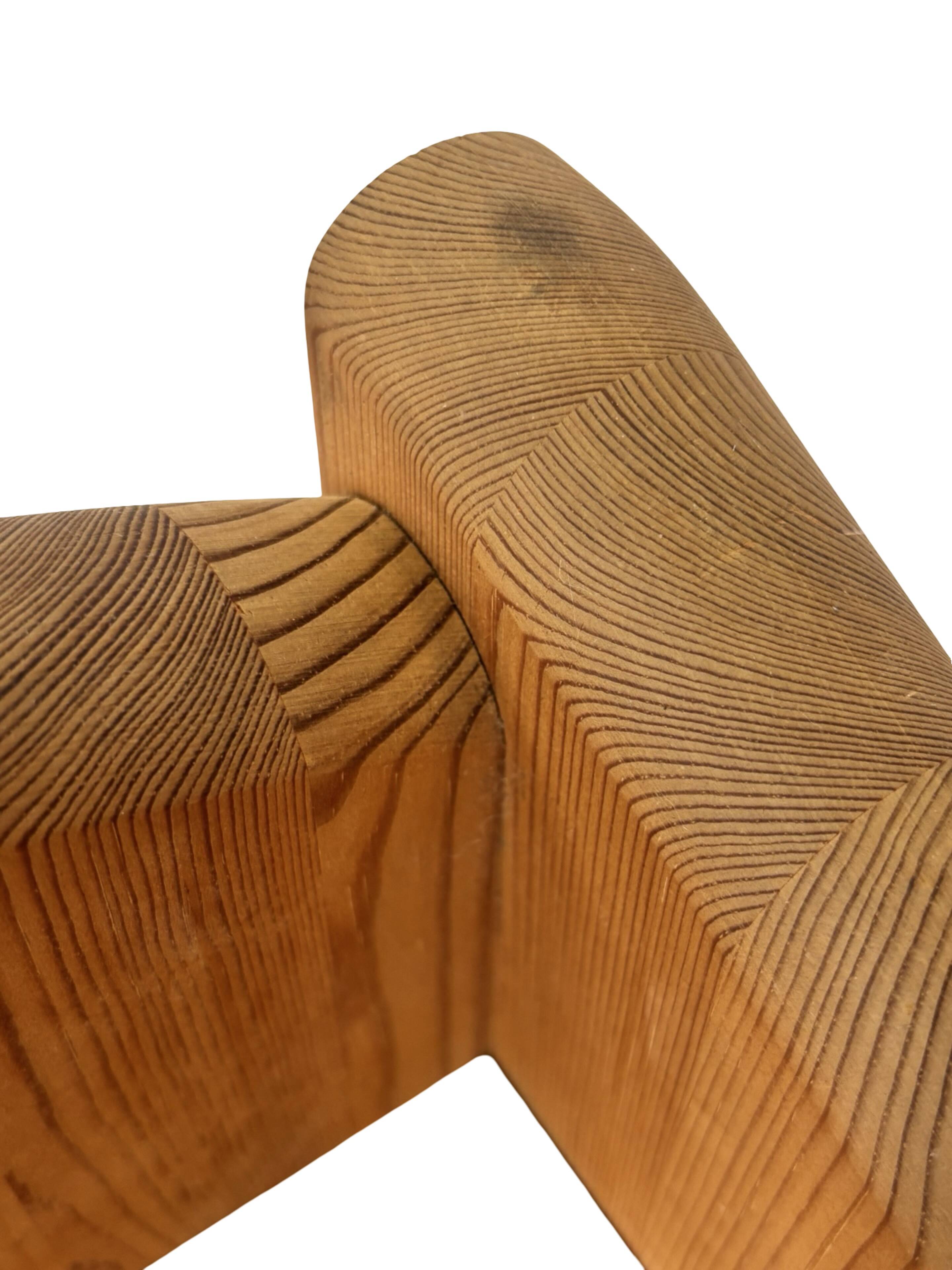 Vintage set of two pine wood bedside tables