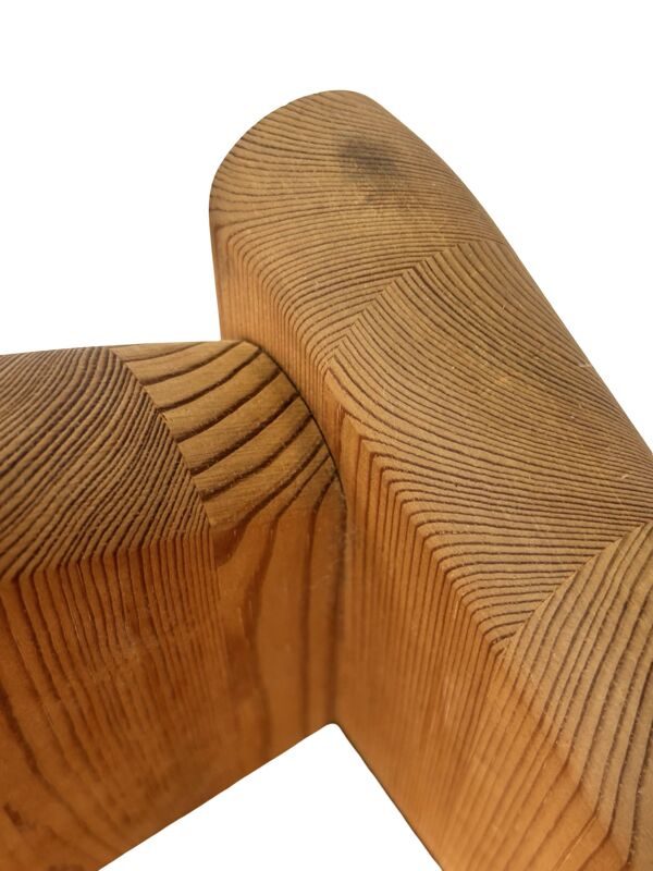 Ensemble vintage de deux tables de chevet en bois de pin