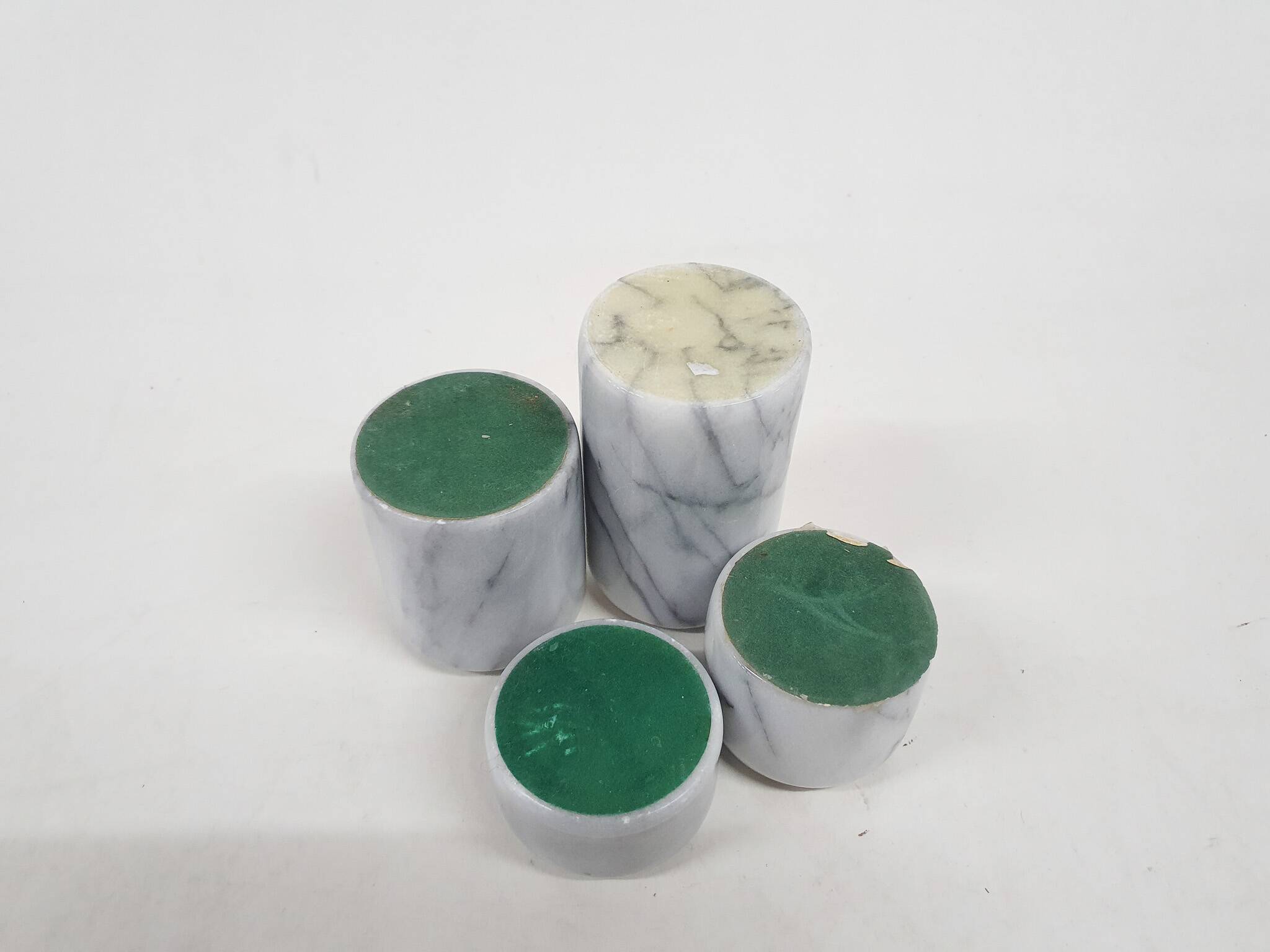 4 bougeoirs en marbre, Italie années 1970