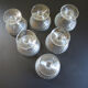 6 old bistrot style glass cups in moulded glass