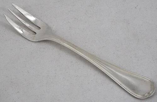 Christofle Spatours, 12 cake forks, silver-plated, excellent condition.