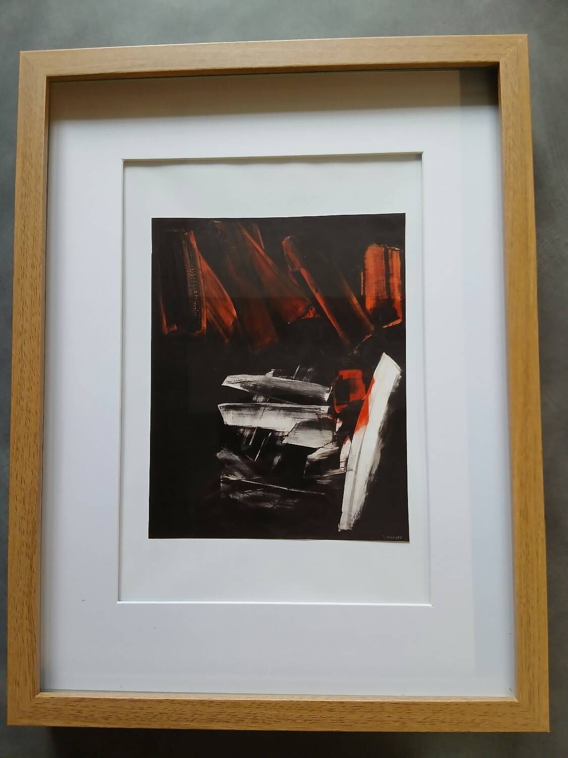 Art deco frame | pierre soulages "november 2, 1957" | black & gold/ochre |