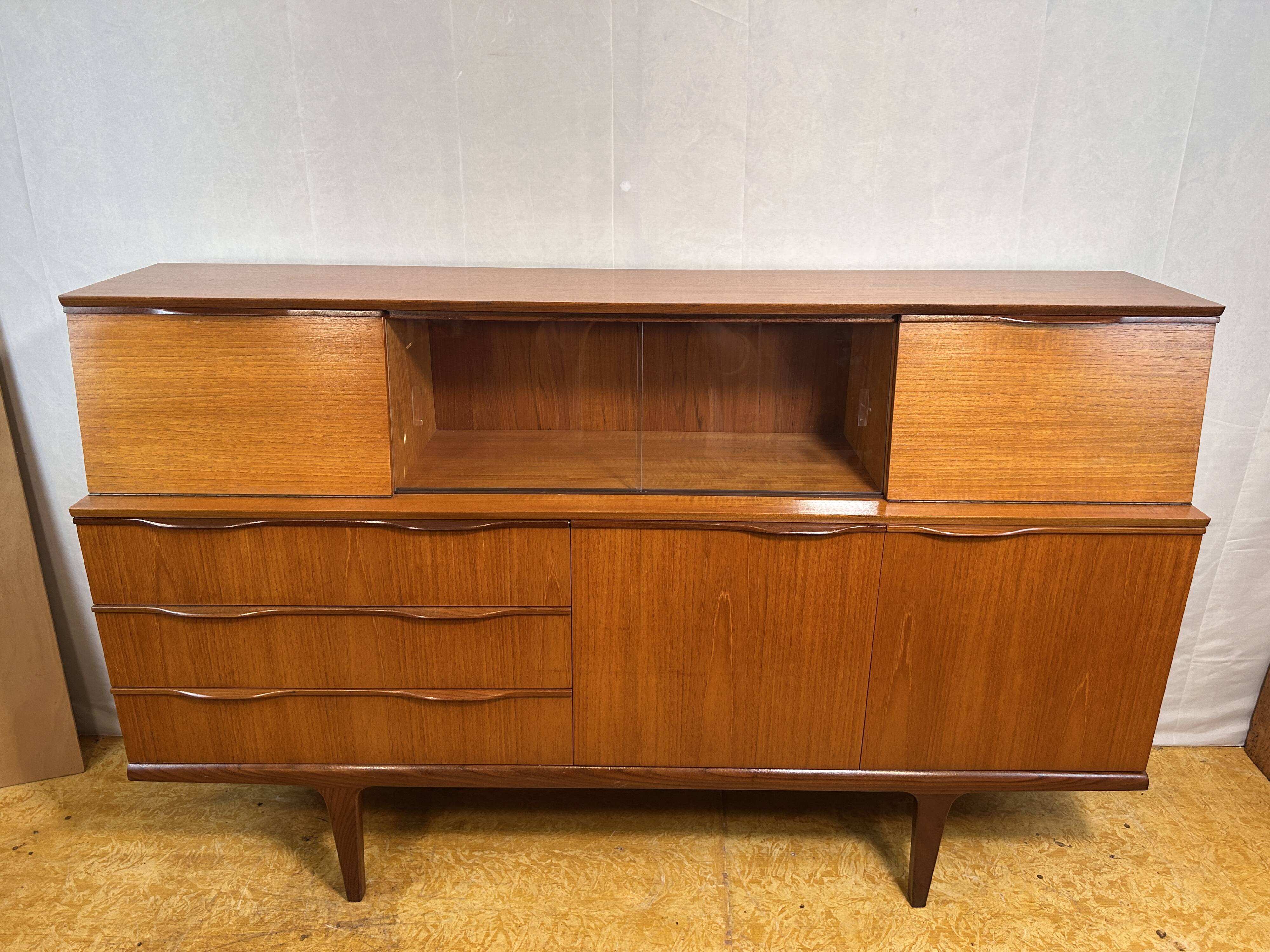 Mid Century Retro Vintage Teak Sideboard 1960 Bureau Flap + Cocktail Bar