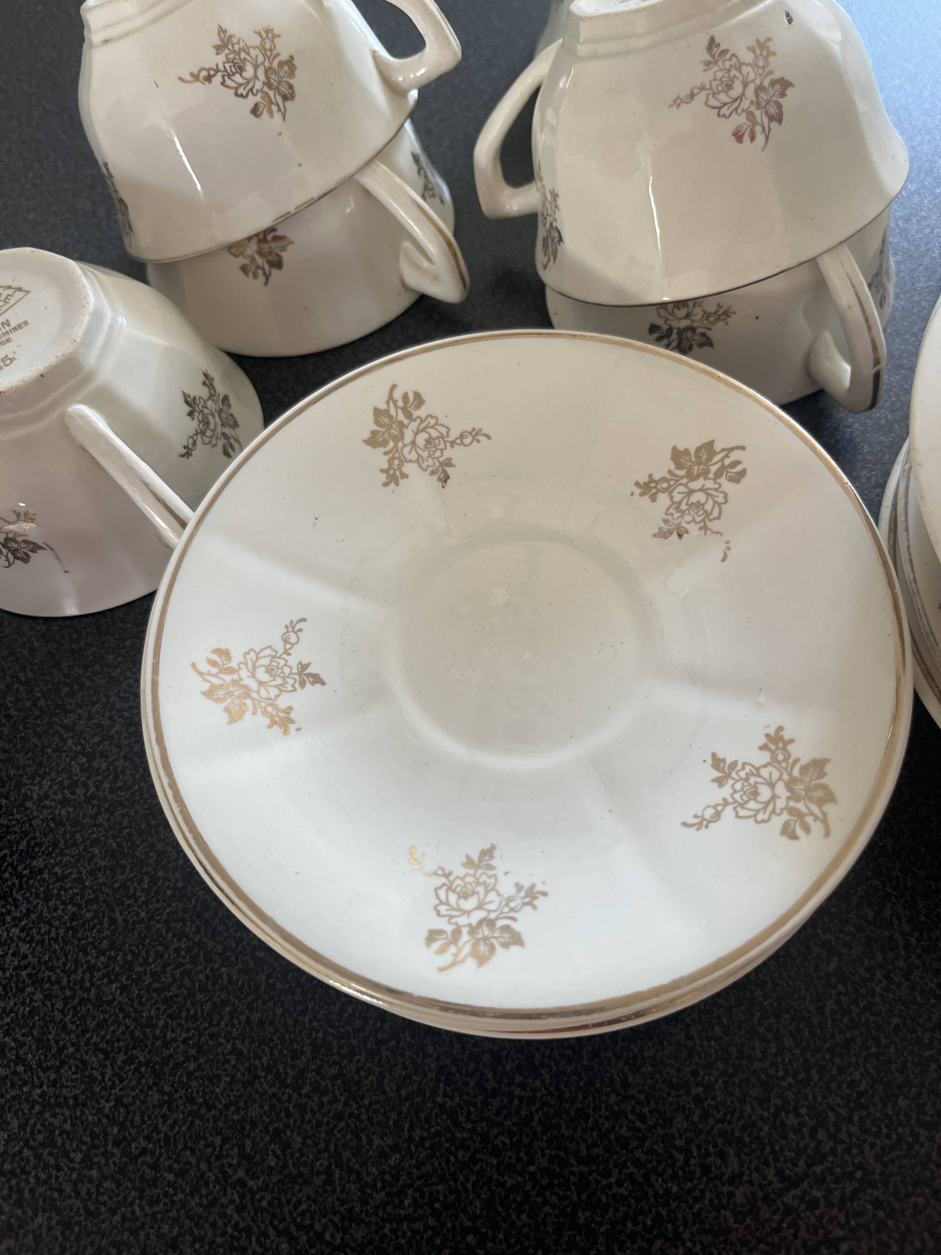 Set of antique coffee cups