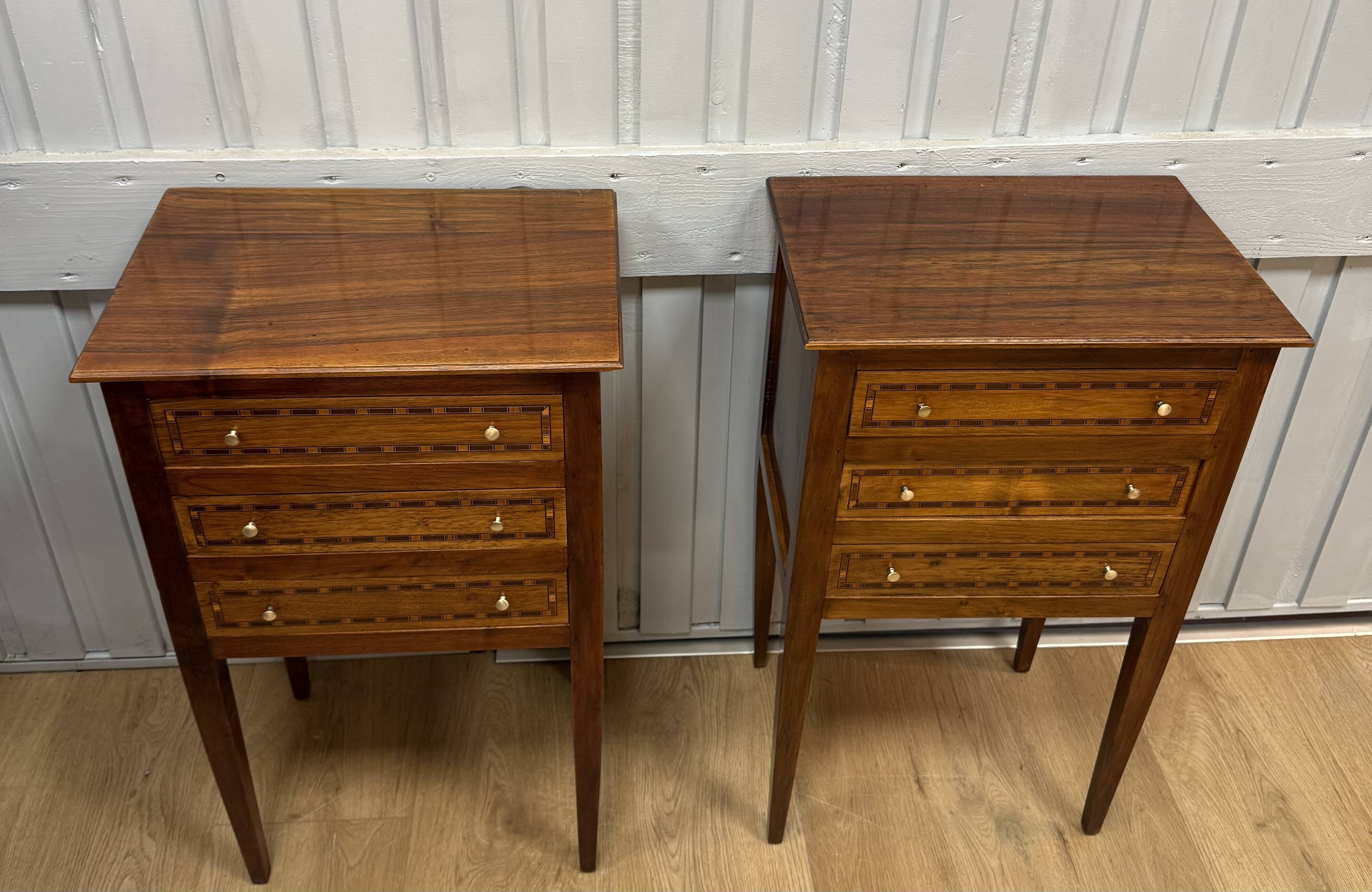 Pair of bedside tables in louis xvi style