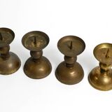 4 rare large heavy Mid Century brass candlesticks from a Bavarian church