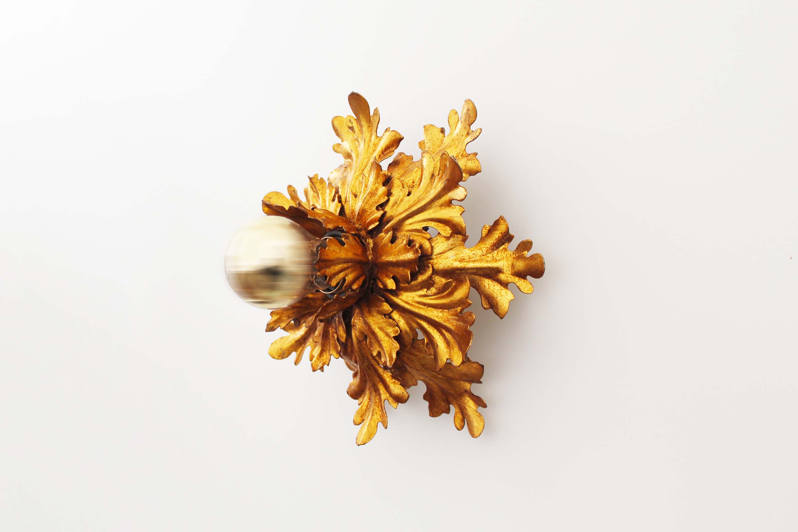 1960's Gilt 'Florentine' Ceiling of wall light by Banci Firenze