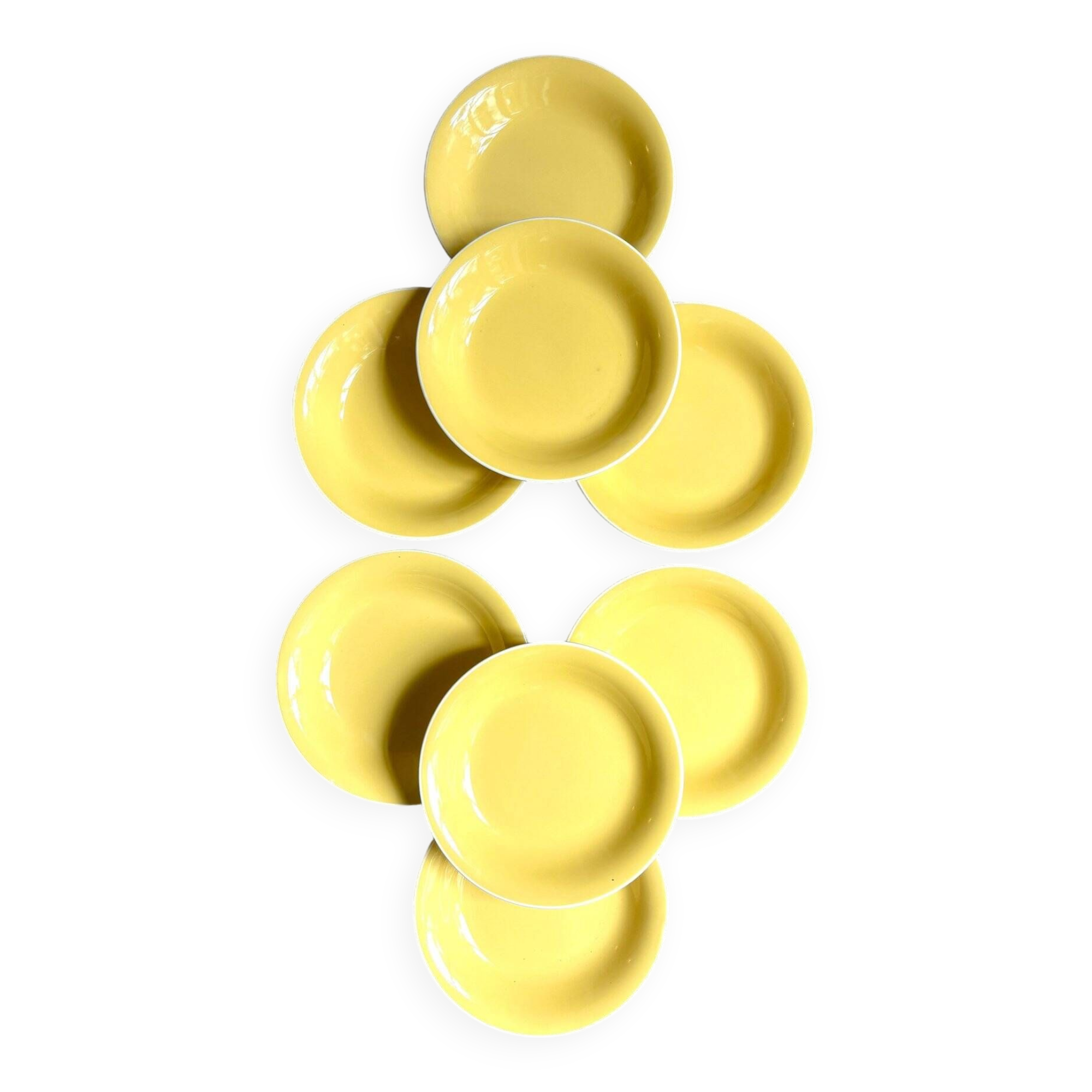 8 Villeroy & Boch soup plates in yellow enamelled earthenware