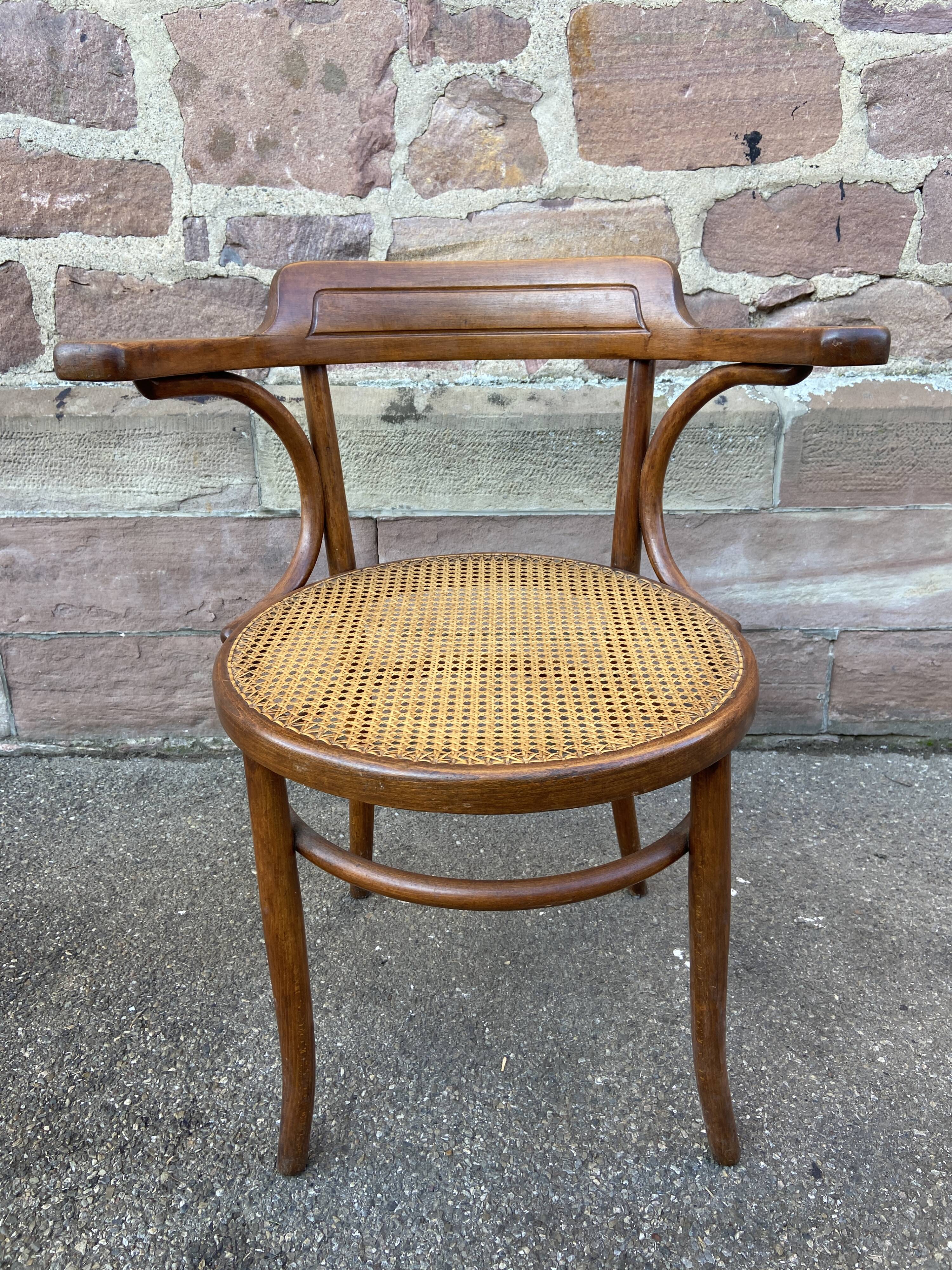 Viennese curved wood armchair Fischel circa 1920
