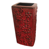 West Germany red ceramic vase 60s vintage
