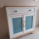 Small old sideboard painted blue and white