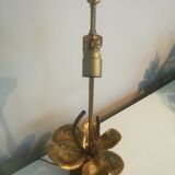 Bronze and brass water lily lamp signed
