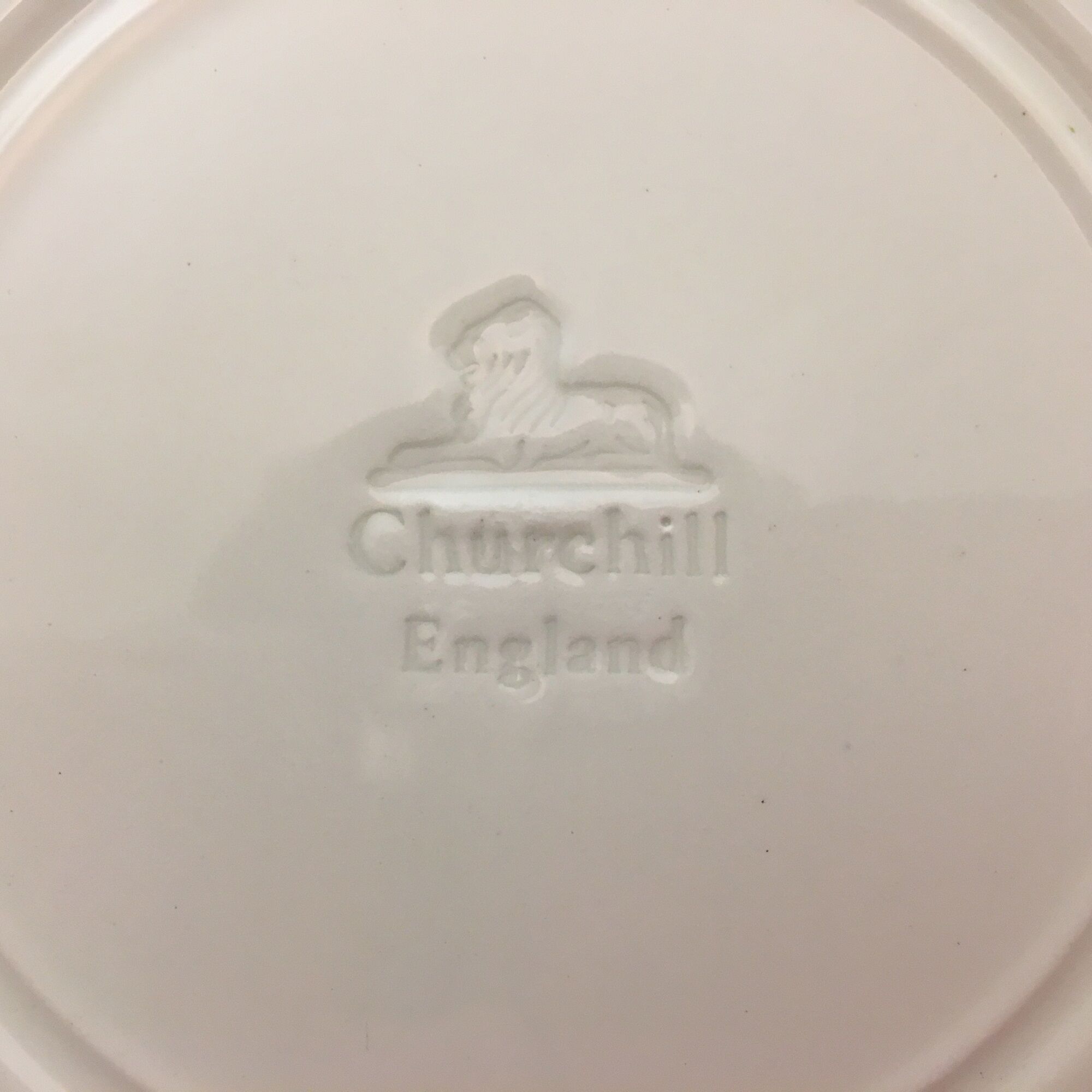 Set of 6 dessert plates stamped "Churchill-England"