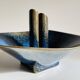 Vase céramique bleue vintage