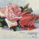 Painting Painting Oil on Panel Signed RG Bouquet of Roses Mid-20th