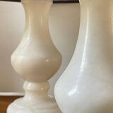 Pair of Vintage Alabaster Stone Lamps