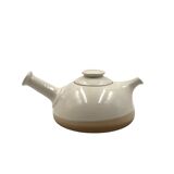 Mid-century Modern cream gres teapot, Franco Bucci Italy ca. 1970