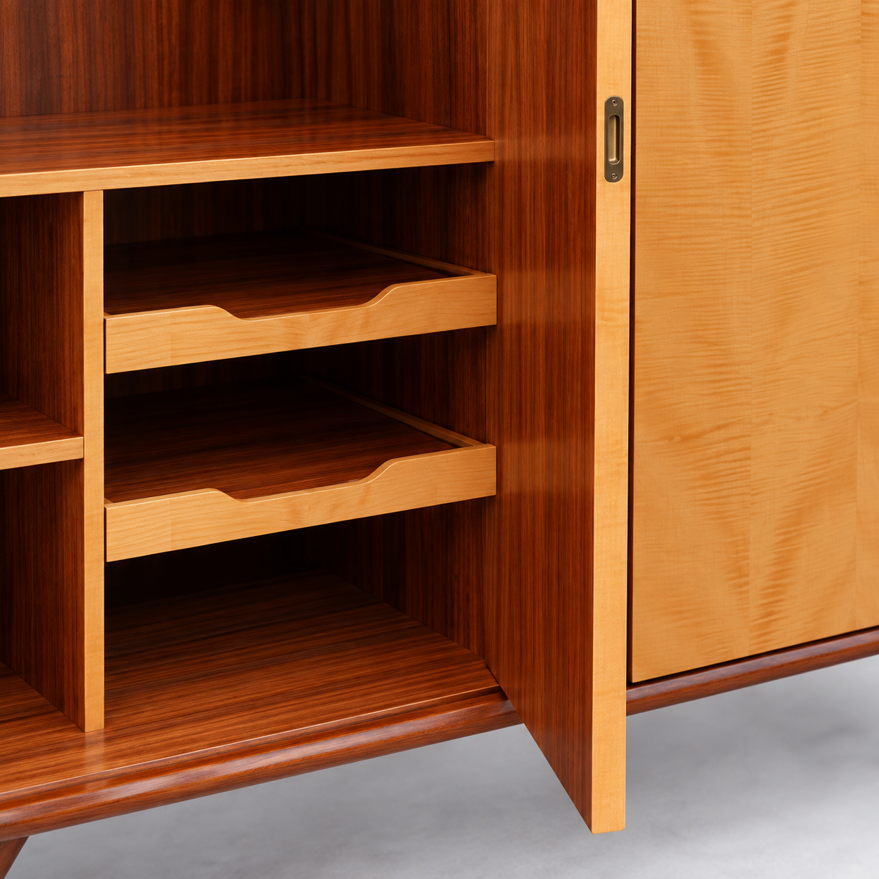 Vintage 4-door wardrobe / linen cabinet from the 1960s or 70s