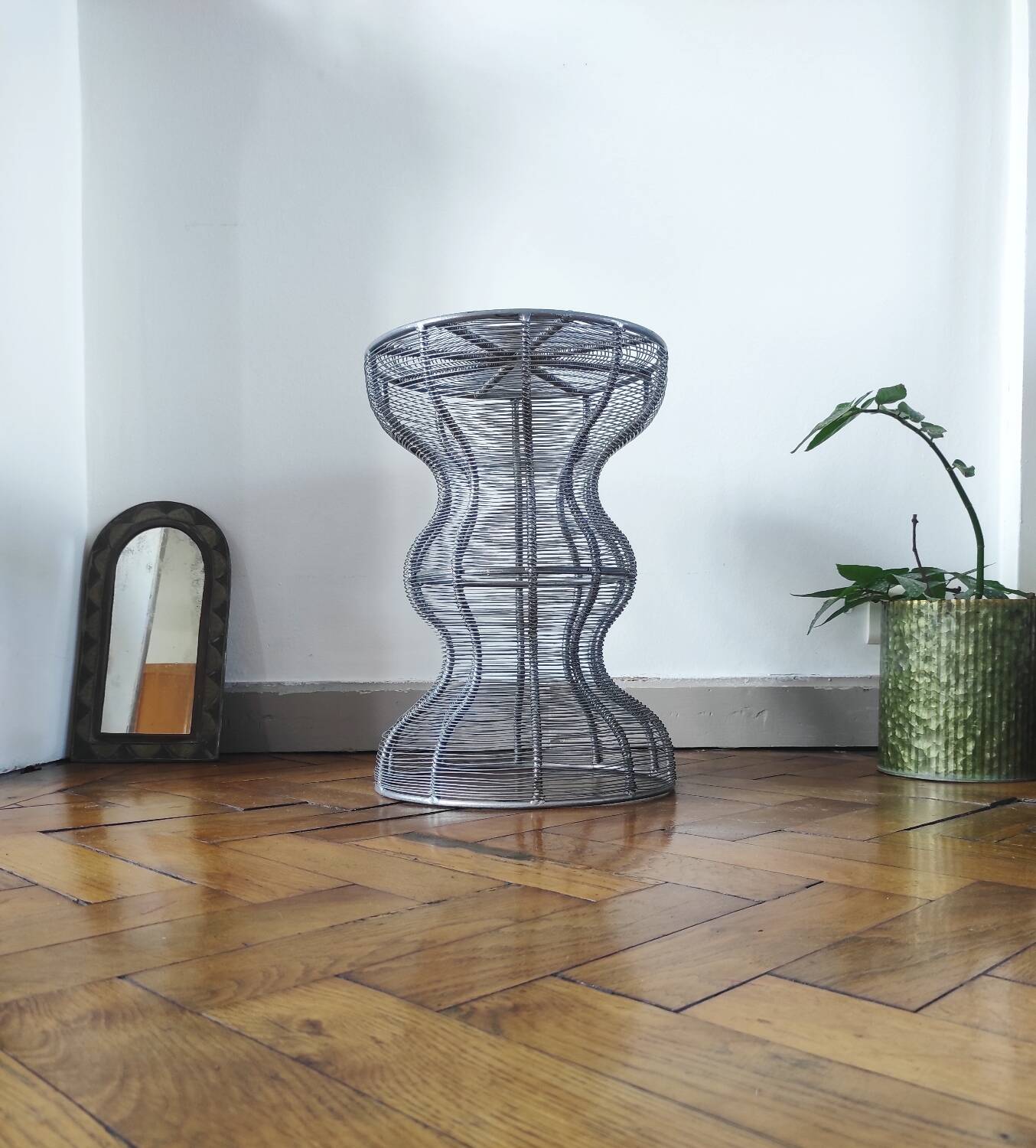 Vintage metal stool / side table