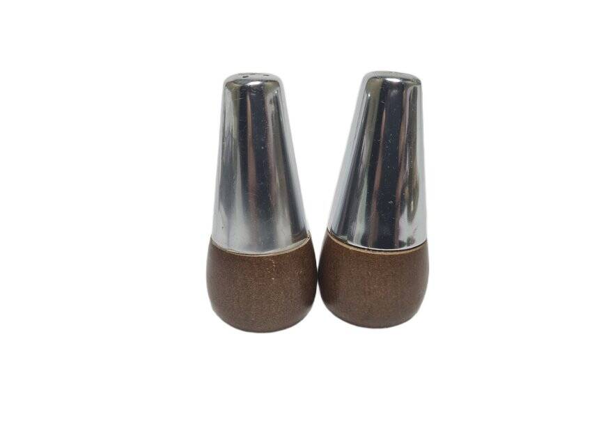 Vintage salt and pepper holders from A&B, Denmark, 1950s, set of 2