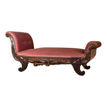 Resting bed, mahogany sofa, circa 1880