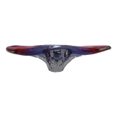 Art Glass Oblong Bowl by Josef Hospodka for Glasswork Chřibská,1960'