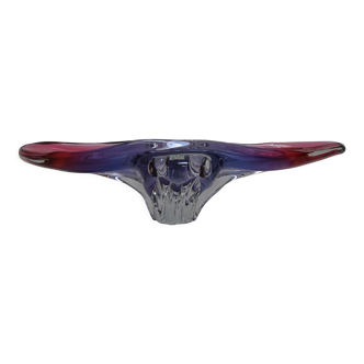 Art Glass Oblong Bowl by Josef Hospodka for Glasswork Chřibská,1960'