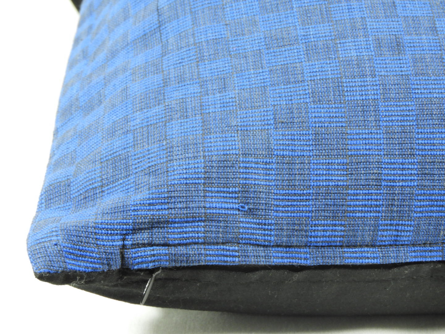 Blue hand-woven cushion cover