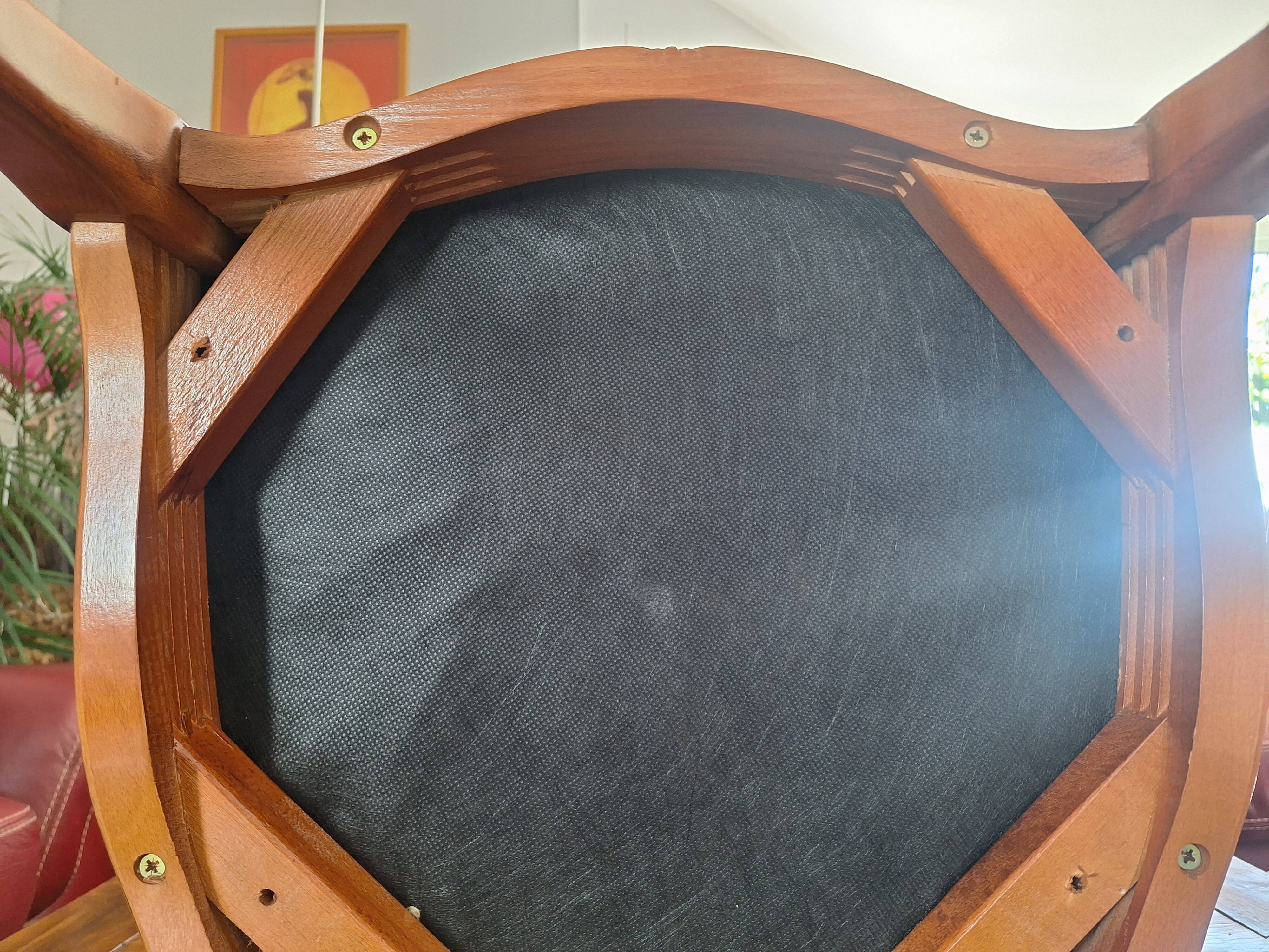 superb set of (8/10) Louis XV chairs in solid cherry with burgundy velvet