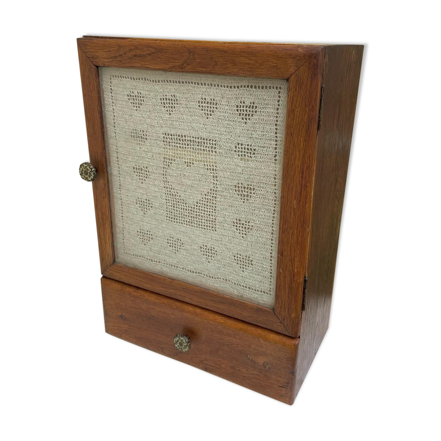 1950 vintage pharmacy or toilet cabinet in waxed wood
