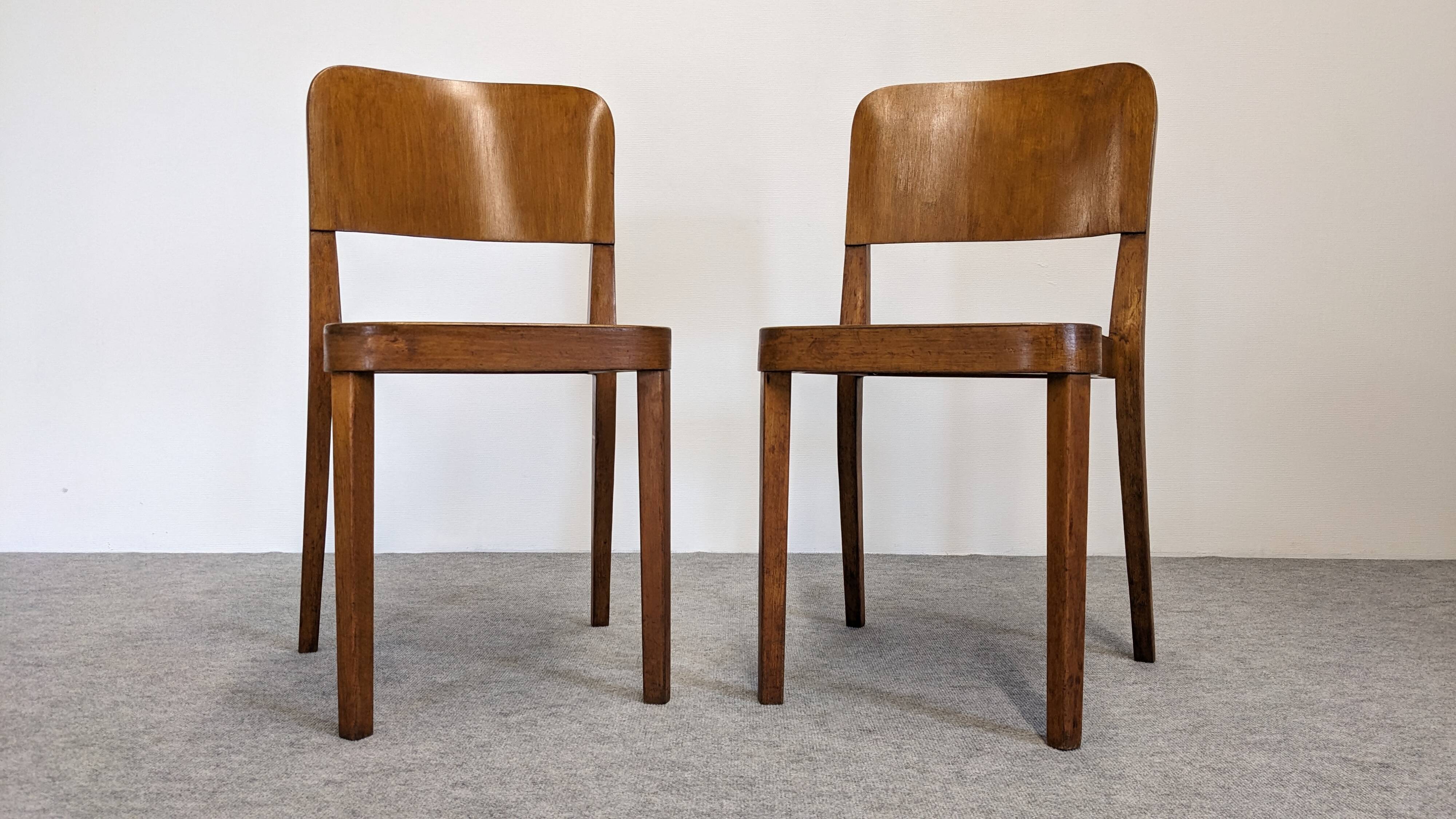 Pair of Bauhaus chairs by Ernst Haefeli for Horgen Glarus, Switzerland 1926
