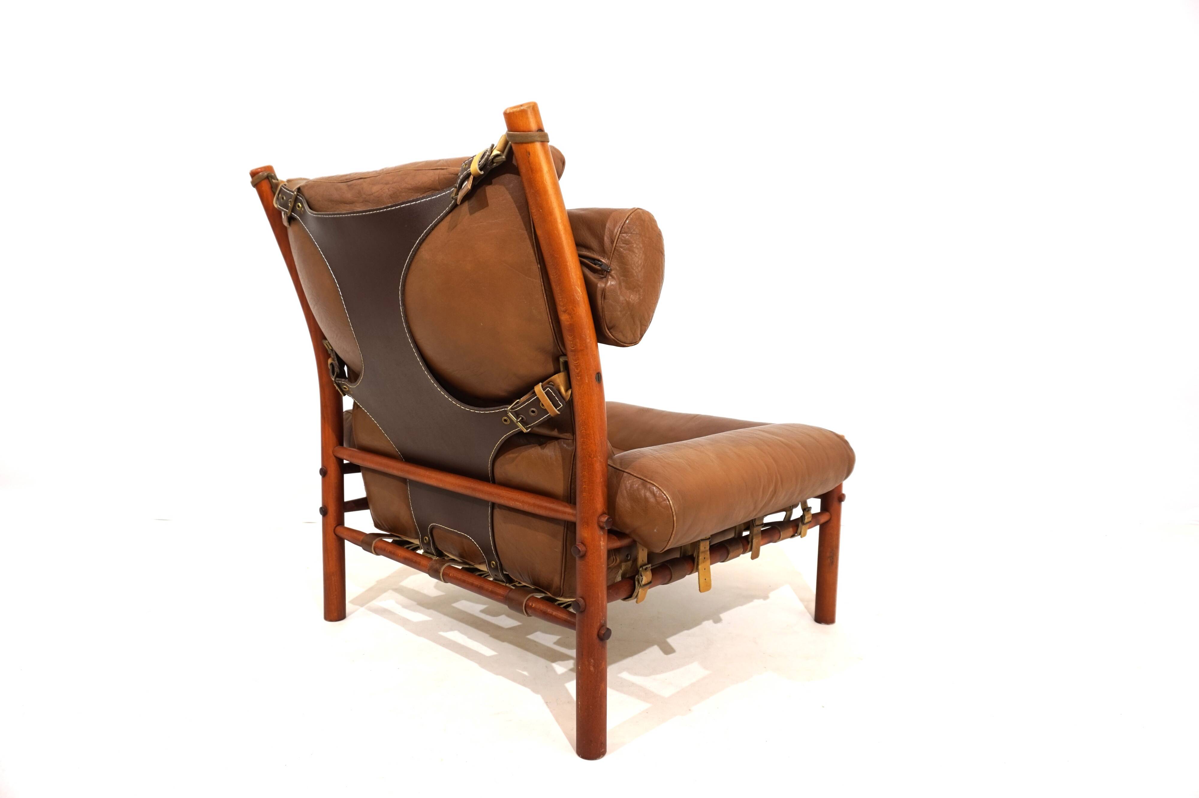 Arne Norell Inca chair with ottoman for Norell AB