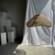 Suspension or rattan lampshade in the shape of a cloud or flattened bubble D60 H35