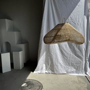 Suspension or rattan lampshade in the shape of a cloud or flattened bubble D60 H35